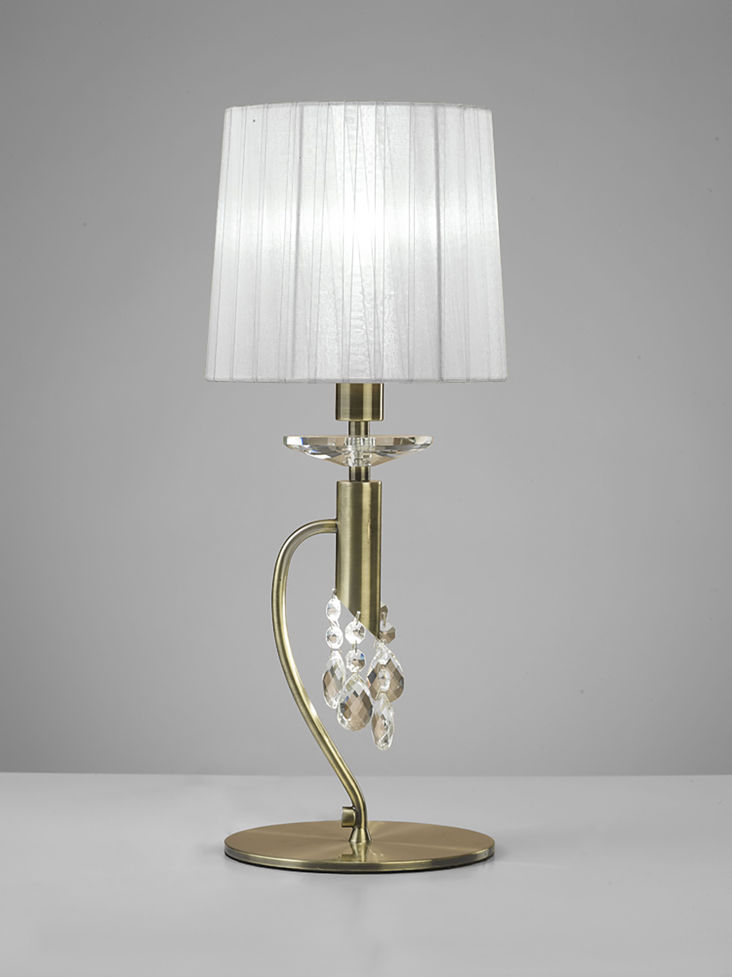 M3888/WS  Tiffany AB Crystal 49cm 1+1 Light Table Lamp